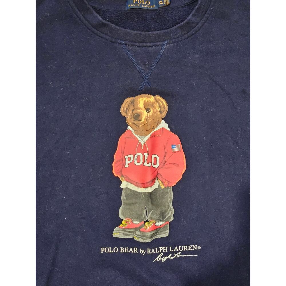 Ralph lauren men's polo bear crewneck sweatshirt xxl 2xl navy blue - Picture 2 of 7